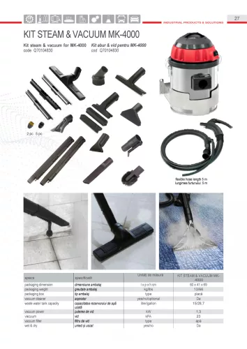 Kit abur & vid pentru Menikini MK4000